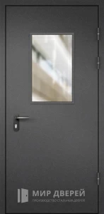 Дверь входная подъездная с стеклом №12 внешняя - фото