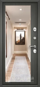 Металлическая дверь с шумоизоляцией квартиру с зеркалом входная №11 внутренняя - фото